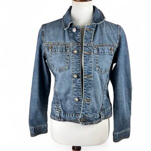 CAbi XS Vintage-Inspired Denim Jacket 511 Button-Up Stretch Blue Western Chic XS